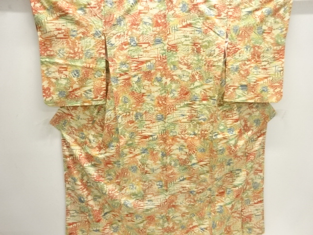 風景模様上代紬着物